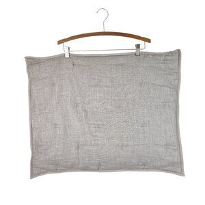 West Elm Standard Pillow Sham Silver Gray Quilted Linen Blend Pillow Cover